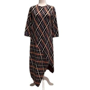 Zara Trafaluc Geo Plaid Asymmetrical Retro Style Dress